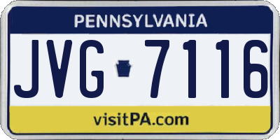 PA license plate JVG7116