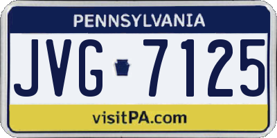 PA license plate JVG7125