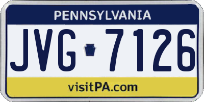 PA license plate JVG7126