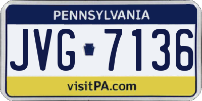 PA license plate JVG7136