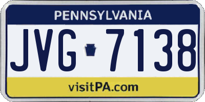 PA license plate JVG7138