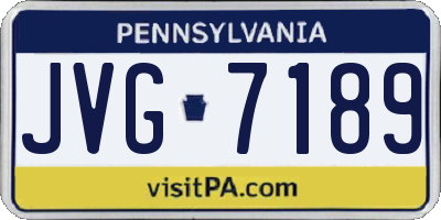PA license plate JVG7189