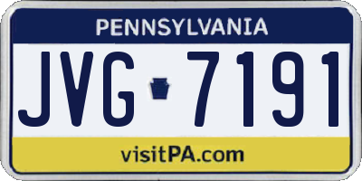 PA license plate JVG7191