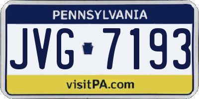 PA license plate JVG7193