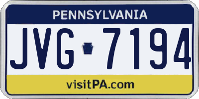 PA license plate JVG7194