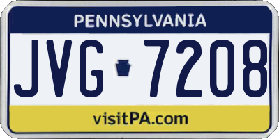 PA license plate JVG7208