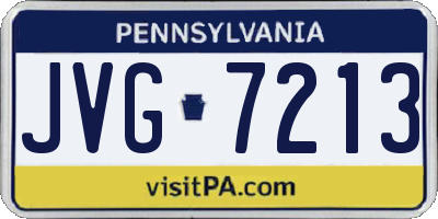 PA license plate JVG7213