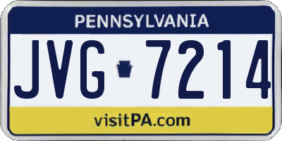 PA license plate JVG7214