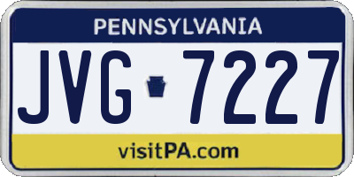 PA license plate JVG7227