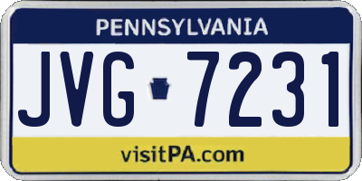 PA license plate JVG7231
