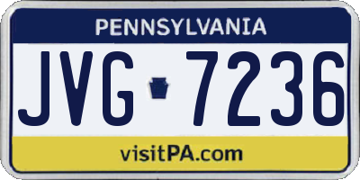 PA license plate JVG7236