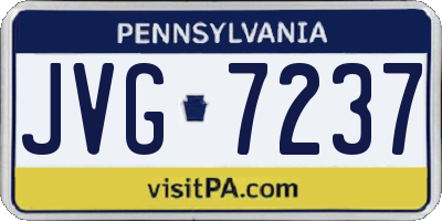 PA license plate JVG7237
