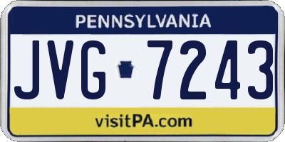 PA license plate JVG7243