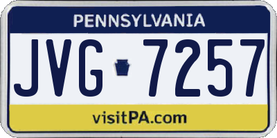 PA license plate JVG7257