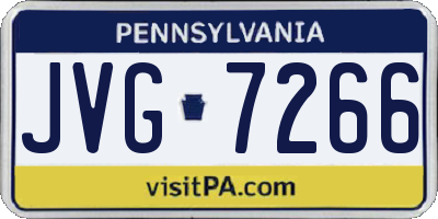 PA license plate JVG7266