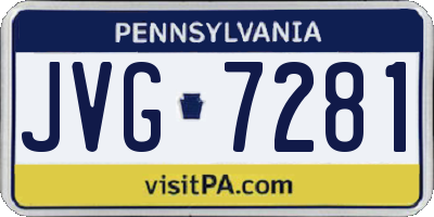 PA license plate JVG7281