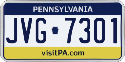 PA license plate JVG7301