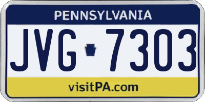 PA license plate JVG7303