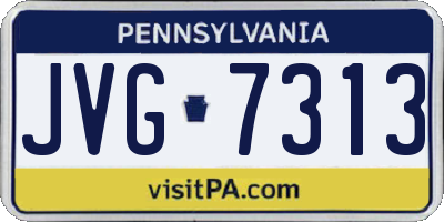 PA license plate JVG7313