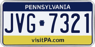 PA license plate JVG7321