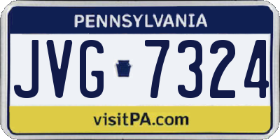 PA license plate JVG7324