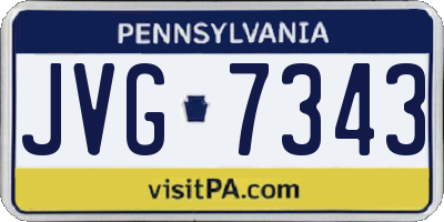 PA license plate JVG7343