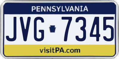 PA license plate JVG7345