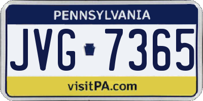 PA license plate JVG7365