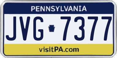PA license plate JVG7377
