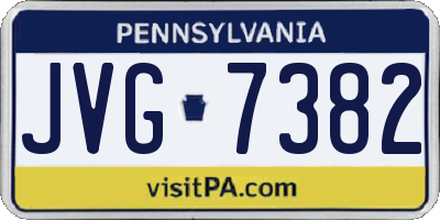 PA license plate JVG7382