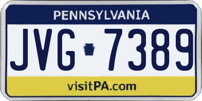 PA license plate JVG7389