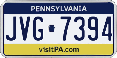 PA license plate JVG7394