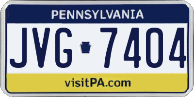 PA license plate JVG7404