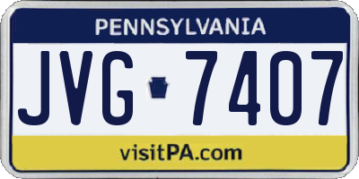 PA license plate JVG7407
