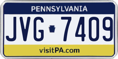 PA license plate JVG7409