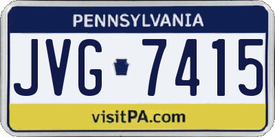 PA license plate JVG7415
