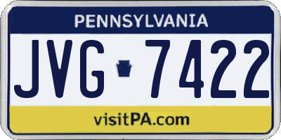 PA license plate JVG7422