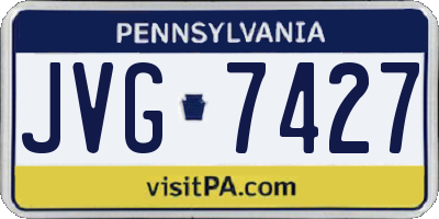 PA license plate JVG7427