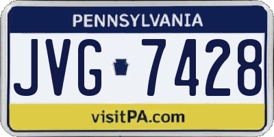 PA license plate JVG7428