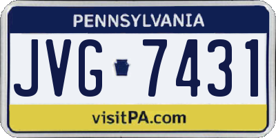 PA license plate JVG7431