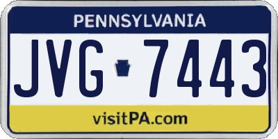 PA license plate JVG7443