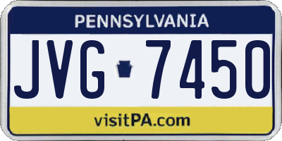 PA license plate JVG7450