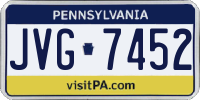 PA license plate JVG7452