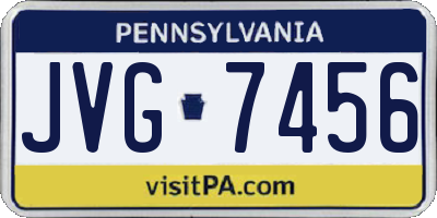PA license plate JVG7456