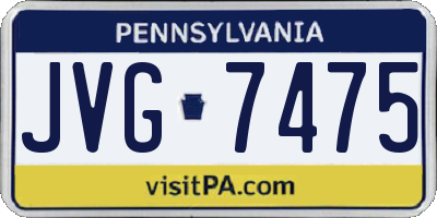 PA license plate JVG7475