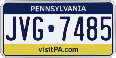 PA license plate JVG7485