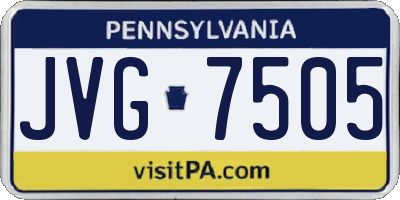 PA license plate JVG7505