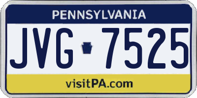 PA license plate JVG7525