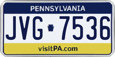 PA license plate JVG7536