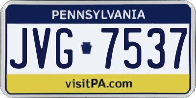 PA license plate JVG7537